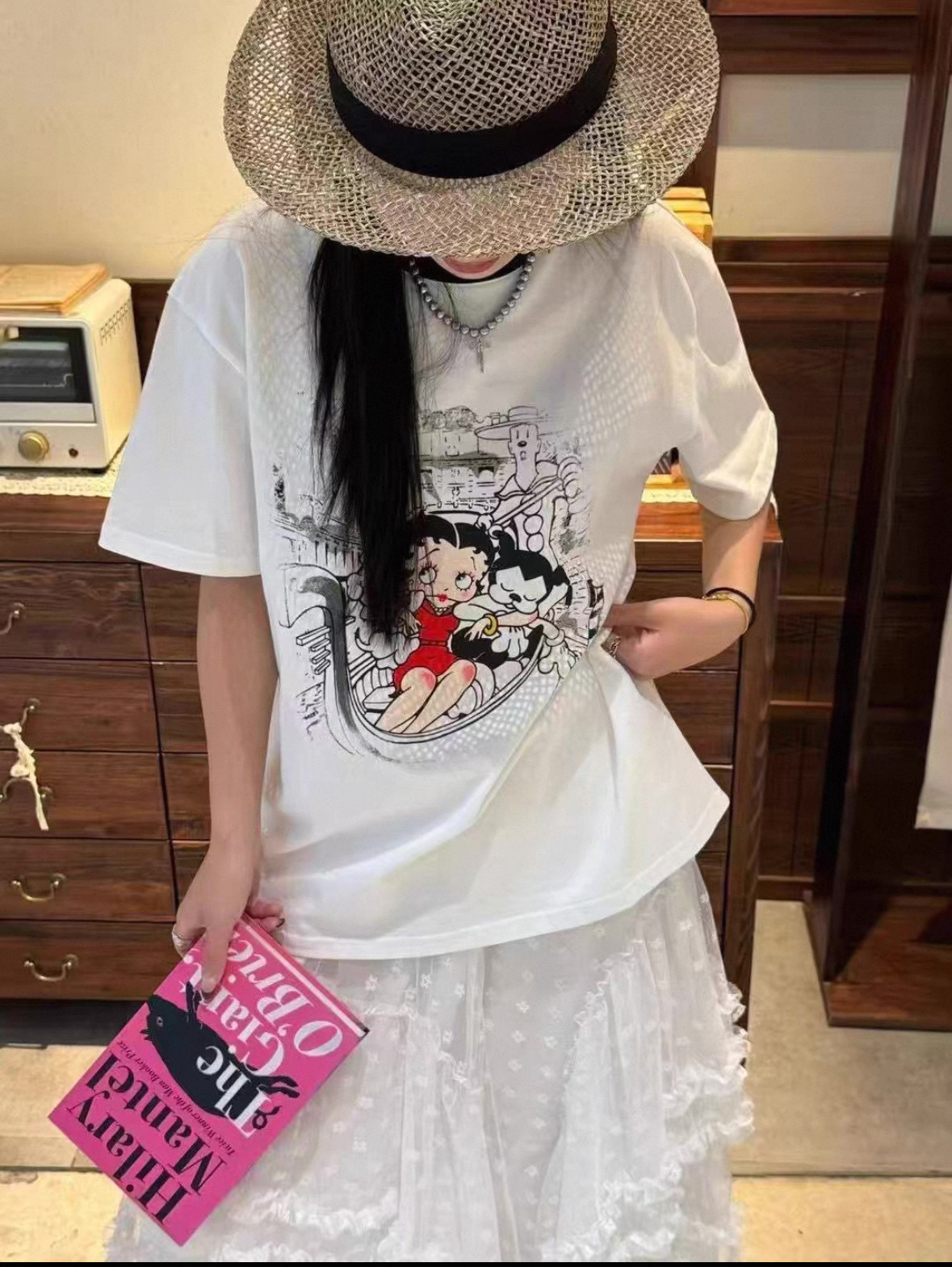 夏季松弛感ins显瘦百搭圆领女T恤
