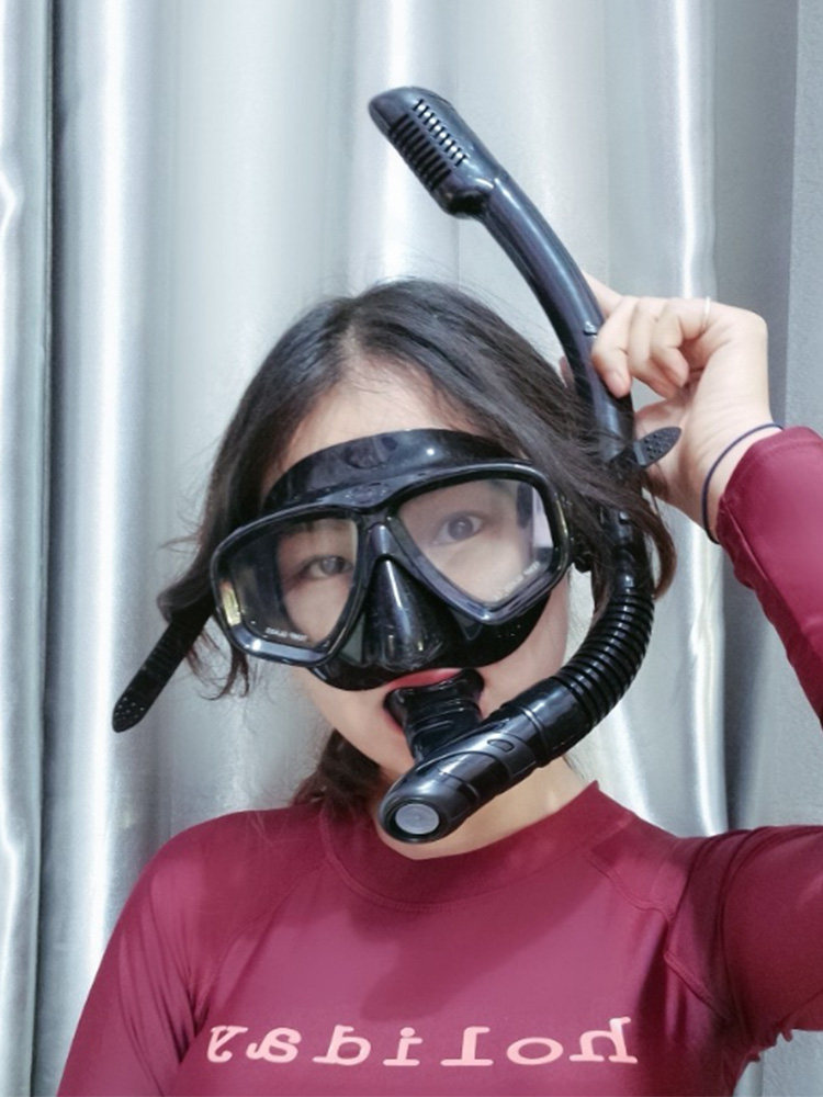 Yetişkin Dalış Maskesi Ekipman Seti Şnorkel Malzemeleri Su Geçirmez Tam Kuru Yarı Kuru Şnorkel Tüpü Reçeteli Yüzme Gözlüğü_voghion.com