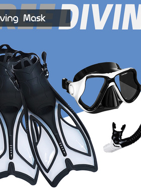 成人潜水镜全干式呼吸管可调节脚蹼鸭蹼游泳训练浮潜三宝蛙鞋装备