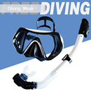 呼吸管游泳眼镜面罩装 新款 成人潜水镜浮潜三宝套装 硅胶半全干式 备