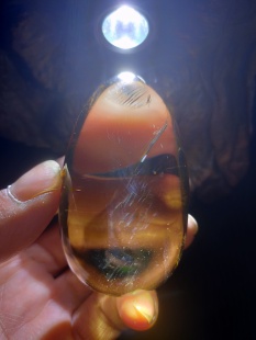 天然水晶天然黄水晶蓝针隐山奇石鸡蛋收藏精品