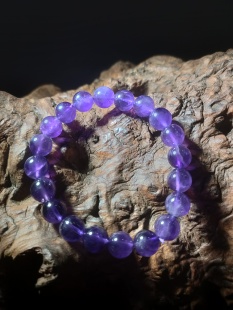 天然紫水晶手链女款 西藏藏晶 单圈水晶手串情侣饰品精品款