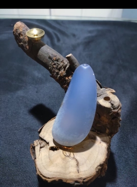 天然无优化蓝玉髓挂坠