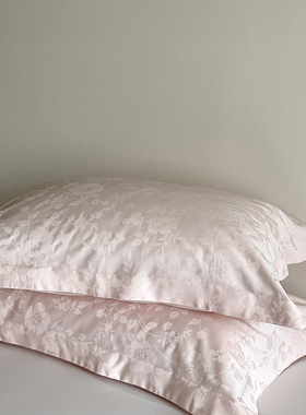 高级感新疆长绒棉单独枕套一对装轻奢提花超柔全棉柔软枕头套金色