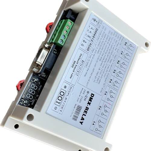 DMX512信号控制8路继电器通断_RS232互转dmx普通灯泡开关舞台灯光