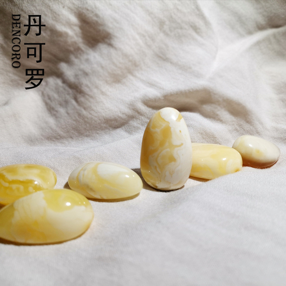 瓷白白花蜜蜡 天然花白水滴蜜蜡吊坠 天然俄料原矿 纯手工打磨 坠