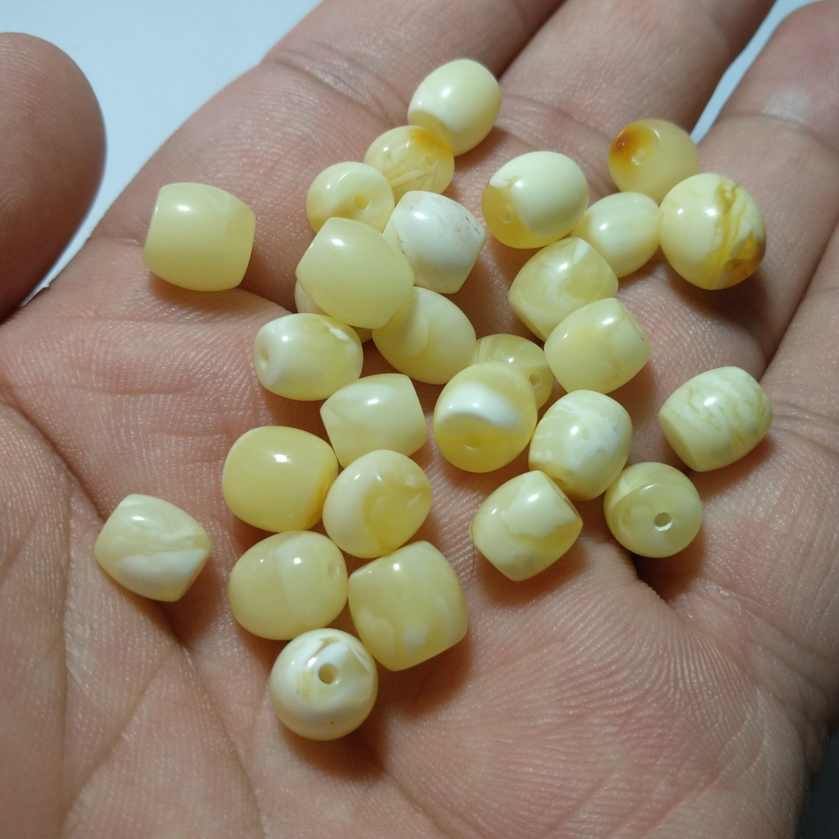 桶珠琥珀项链天然蜜蜡