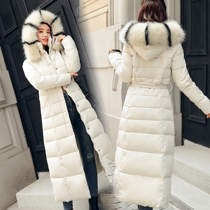 反季过膝修身显瘦收腰羽绒棉服