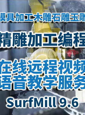 在线远程教学北京精雕SurfMill 9.6模具加工玉雕木雕石雕路径编程