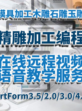 在线远程教学北京精雕ArtForm3.5模具机加工玉雕木雕石雕路径编程