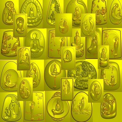 无相佛牌带线31张打包精雕图玉雕图JDP浮雕图BMP木雕图电脑雕刻图