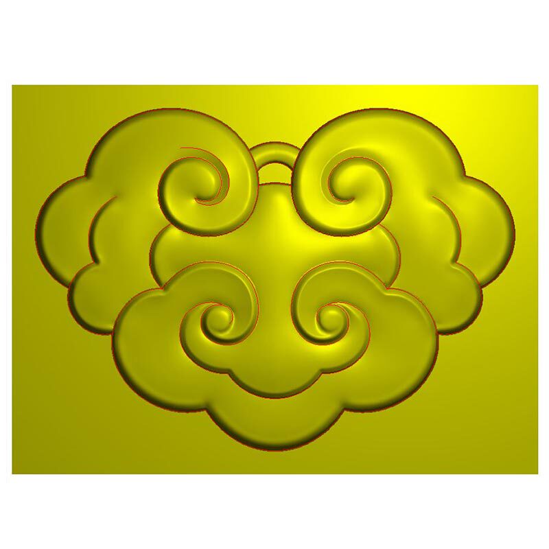 平安如意锁精雕图带线电脑雕刻图jdp浮雕图bmp灰度图玉雕图