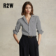 上衣RTW 衬衫 R2W美式 职业气质条纹女衬衣窄肩显瘦休闲通勤纯棉长袖