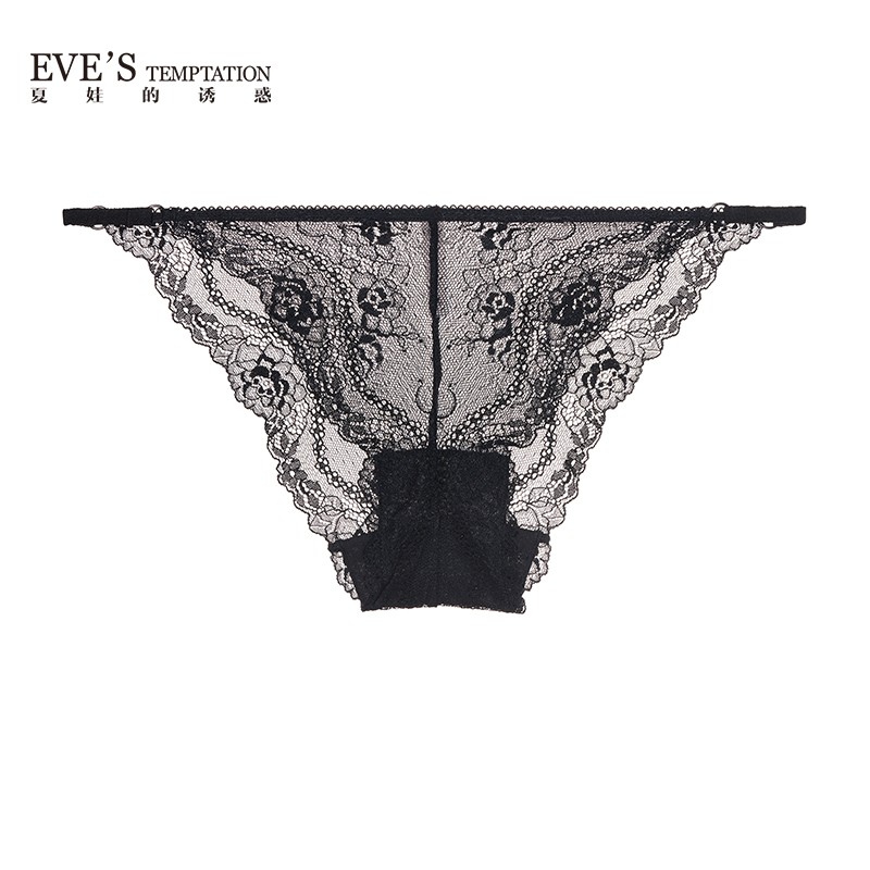 夏娃的诱惑低腰三角裤女通透网纱亲肤速干全蕾丝性感内裤1263220