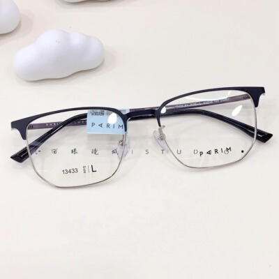 理工斯文半框眼镜男款眼镜框派丽蒙镜架防蓝光方框近视眼镜13433