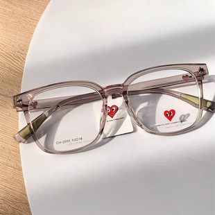查尔斯桃心近视眼镜框男女款 TR钛腿网红爱心眼镜架可配度数CH2055