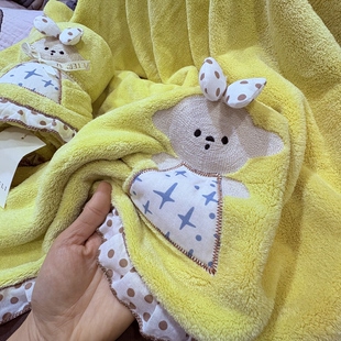 双利小熊加大加厚可爱卡通毛巾加厚柔软吸水成人干发巾浴巾不掉毛
