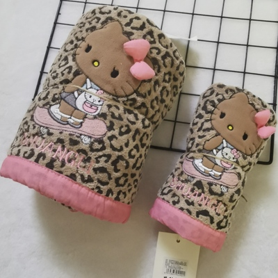 ins风卡通豹纹凯蒂猫干发帽女强吸水速干包头巾浴帽家用毛巾浴巾