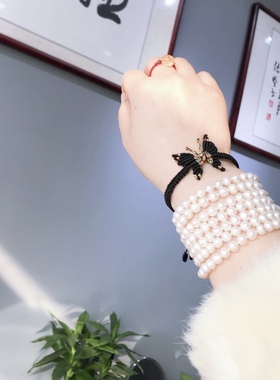 手工编绳蝴蝶手绳 可调节大小宝宝款手绳亲子 闺蜜款手工手工编织