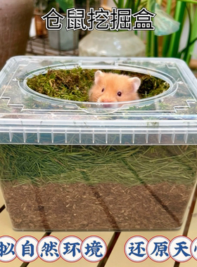 秋冬仓鼠金丝熊挖掘盒挖掘池挖掘箱花草干花天然除臭打洞玩耍厕所