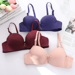 新款 光面无痕小胸聚拢文胸上薄下厚调整型上托防下垂女士内衣胸罩