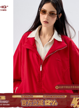 BJHG不计后果哈灵顿夹克红色外套男女款春季新款男装美式复古外套
