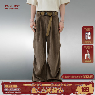 子男款 裤 春季 宽松阔腿直筒长裤 女 BJHG不计后果美式 伞兵裤 休闲工装