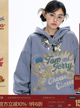 【猫和老鼠联名】BJHG不计后果连帽卫衣男春季潮牌情侣卫衣外套女