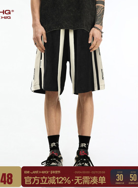 张晚意同款BJHG不计后果美式运动短裤男款夏串标潮牌直筒五分裤子