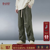 子男款 加厚冬装 直筒工装 BJHG不计后果灯芯绒阔腿伞兵加绒裤 休闲裤