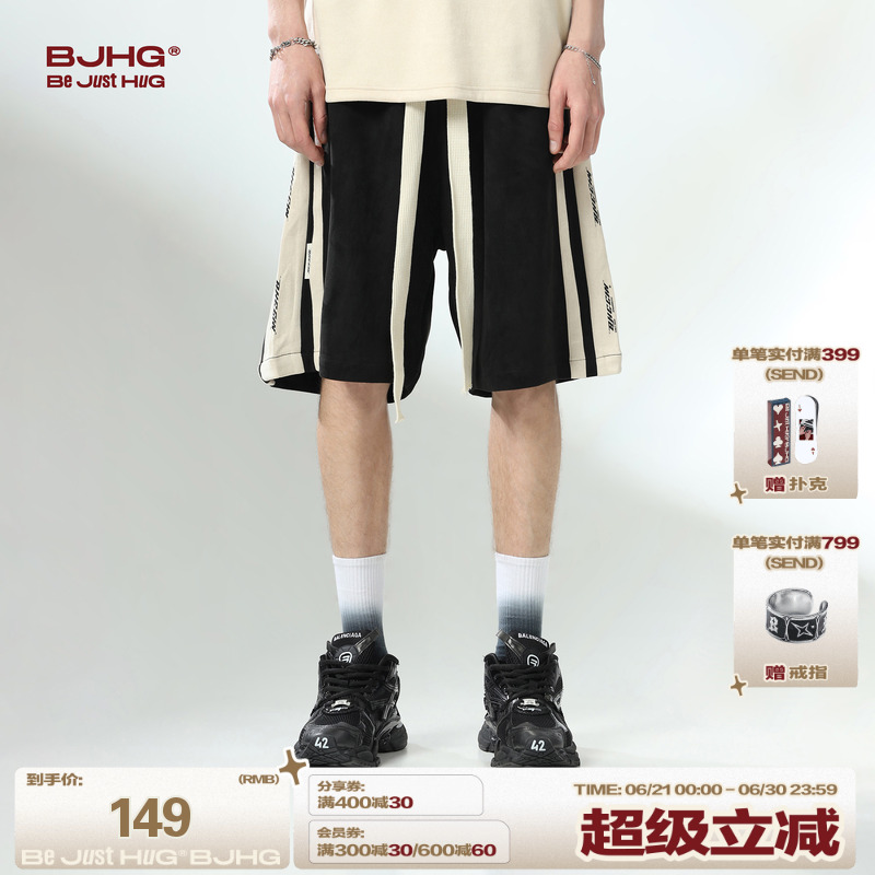 BJHG不计后果美式运动新款短裤宽松男款夏季休闲宽松薄款五分裤子