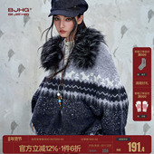 情侣装 BJHG不计后果费尔岛毛衣男款 秋冬可拆卸毛领针织美式 毛衣女