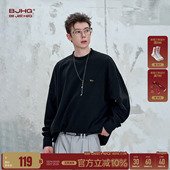 圆领卫衣男女款 打底衫 春季 T恤上衣潮牌男士 男装 BJHG不计后果长袖