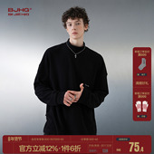 打底衫 BJHG不计后果 女 冬宽松长袖 T恤舒绒半高领男士 美式 卫衣男装