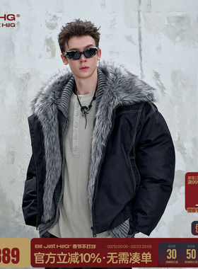 程相同款BJHG不计后果座山雕棉服外套男款冬季痞帅设计毛领棉衣女