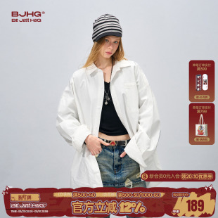 春季 男款 高级感痞帅宽松衬衣外套 衬衫 BJHG不计后果仿天丝纯棉长袖