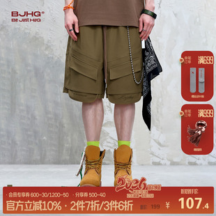 短裤 潮牌假两件休闲五分裤 男款 新款 子 夏季 BJHG不计后果大口袋工装