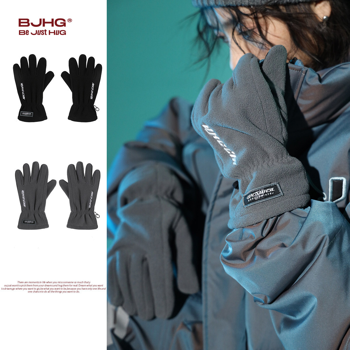 BJHG不计后果新款摇粒绒加厚男士冬季保暖防风刺绣骑行摩托车手套,运动包/户外包/配件,手套,淘宝优惠券,粉丝福利购,淘宝优惠卷