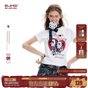 显瘦上衣抗菌印花半袖 BJHG不计后果趣味凉感短袖 修身 夏季 T恤女款