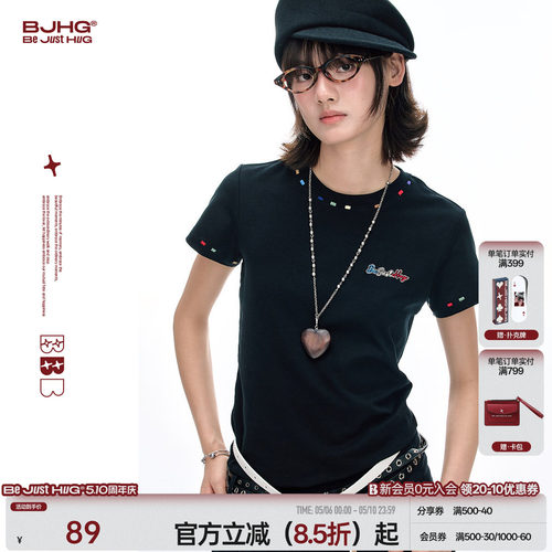 BJHG彩绣针织修身短袖