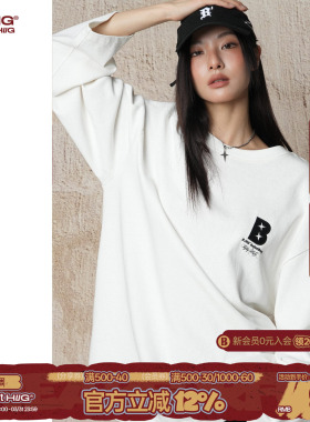 范丞丞同款 BJHG不计后果白色卫衣长袖t恤男款夏季纯棉情侣上衣女