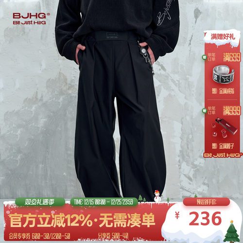BJHG不计后果复古休闲弯刀工装裤子男款秋冬痞帅山系户外运动裤子