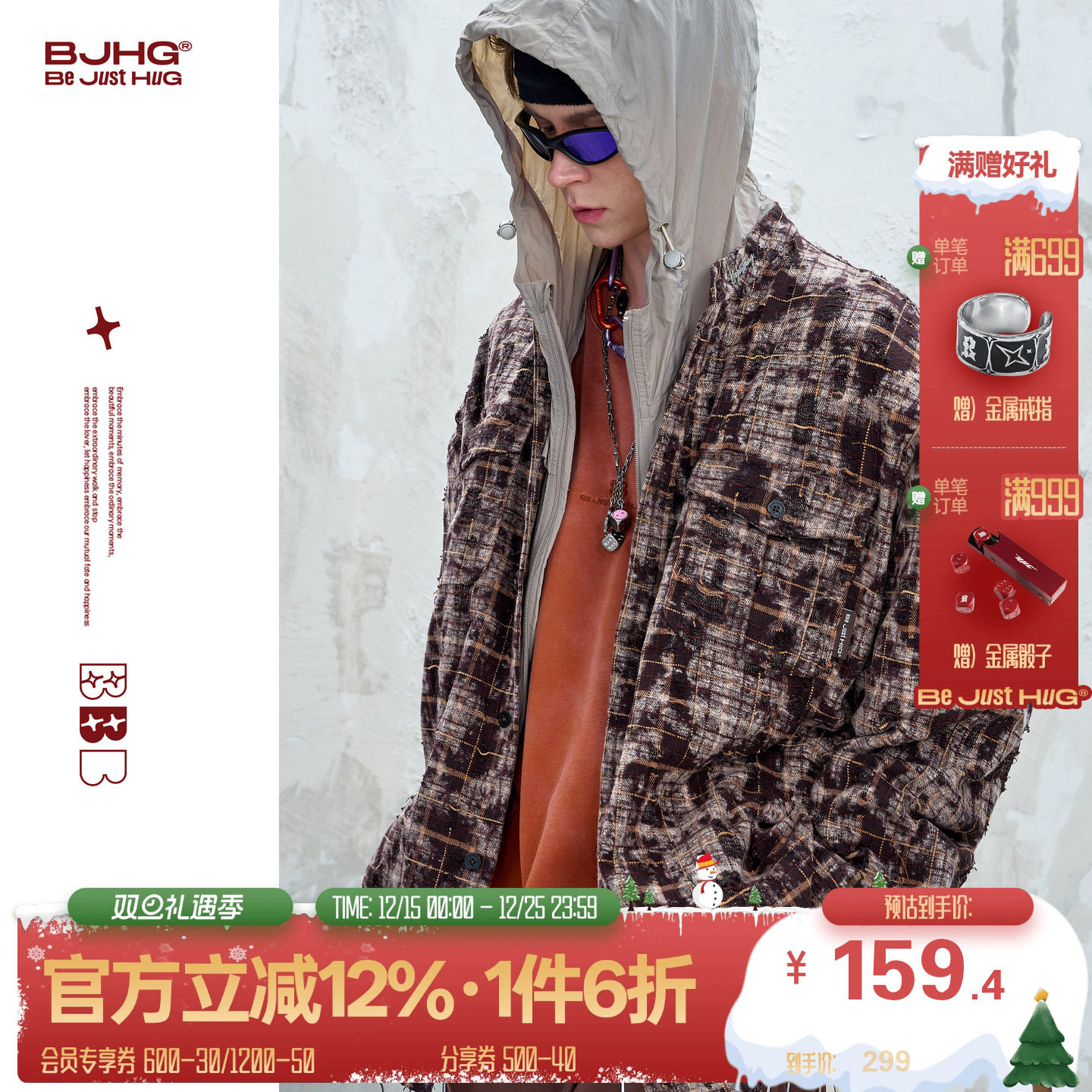 BJHG春秋港风复古情侣衬衫外套