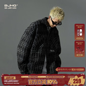 美式 新款 复古情侣格子夹克上衣女 春季 BJHG不计后果小香风外套男款