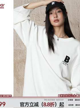范丞丞同款 BJHG不计后果白色卫衣长袖t恤男款夏季美式潮牌上衣女