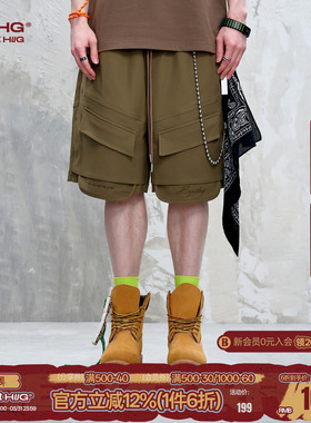 BJHG不计后果大口袋工装短裤男款夏季美式潮牌假两件休闲五分裤子