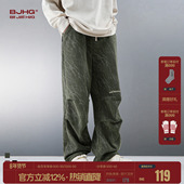 灯芯绒休闲裤 子男款 秋冬阔腿伞兵裤 BJHG不计后果美式 加绒加厚裤 子