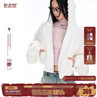 短款 珍珠连帽卫衣女春季 设计感韩系慵懒休闲外套 FlyTheTruth FTT