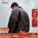 BJHG不计后果机车风90白鸭绒皮羽绒服男女款 复古羽绒服棒球服 冬季