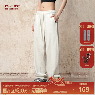 宽松直筒休闲卫裤 秋冬美式 女 子男女款 BJHG不计后果重磅纯棉运动裤